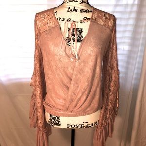 Romantic Rose/Blush Lace Blouse